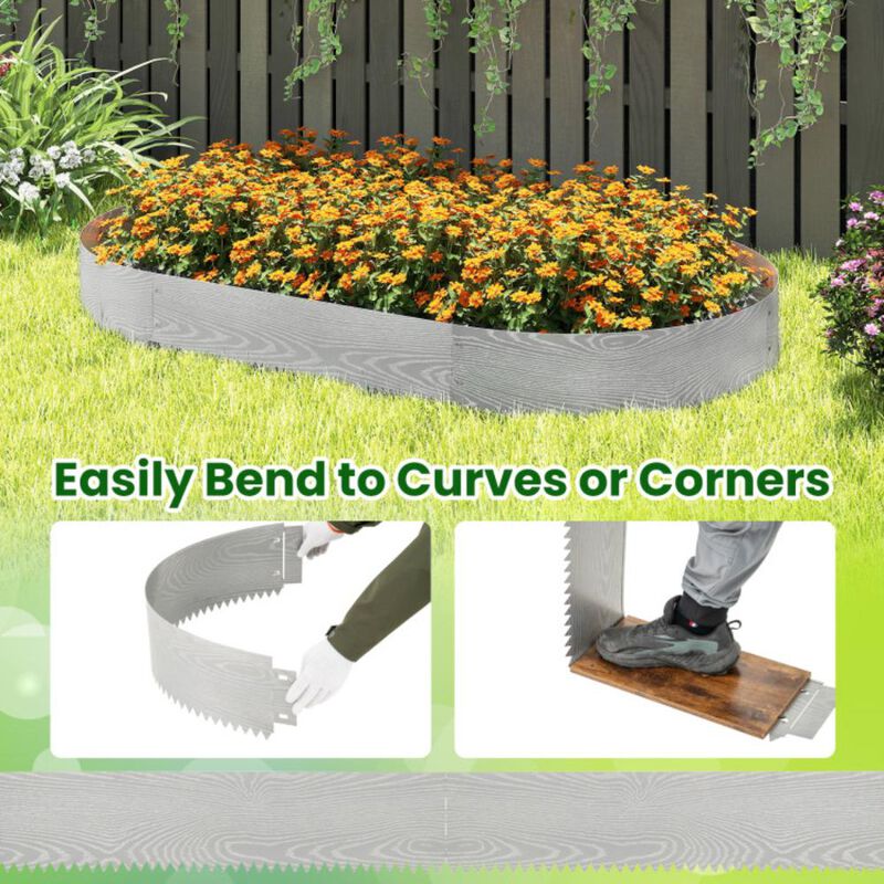 Hivvago 6-Pack 20 FT Galvanized Metal Landscape Edging for Lawn