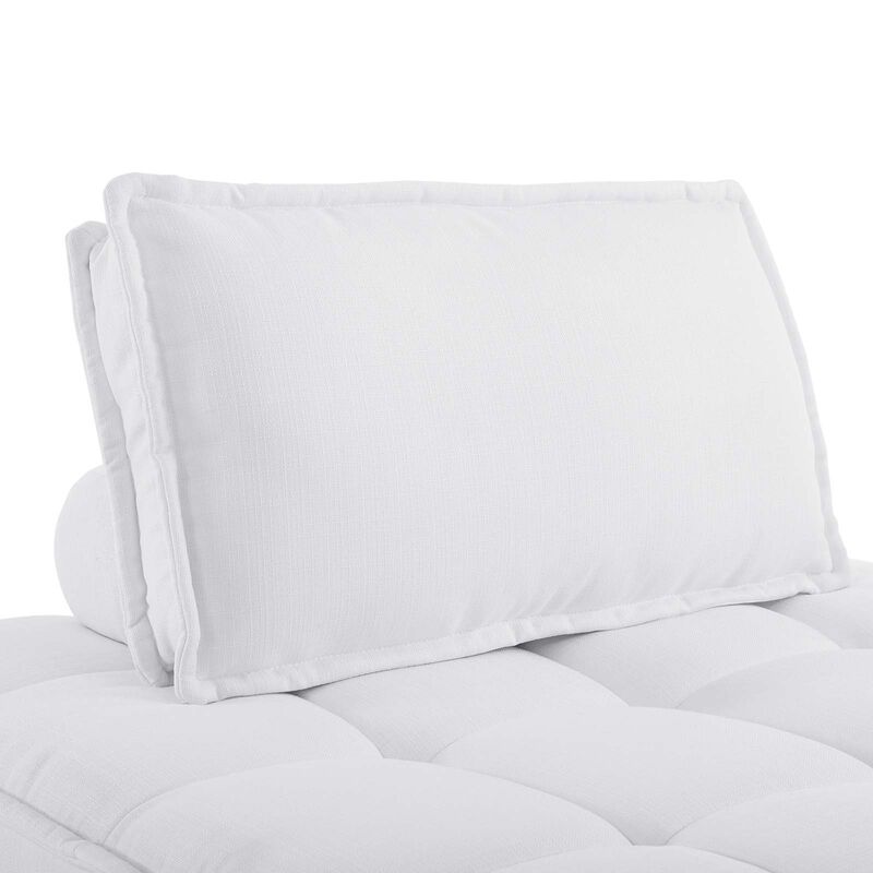 Saunter Tufted Fabric Armless Chair White EEI-4725-WHI image number 4