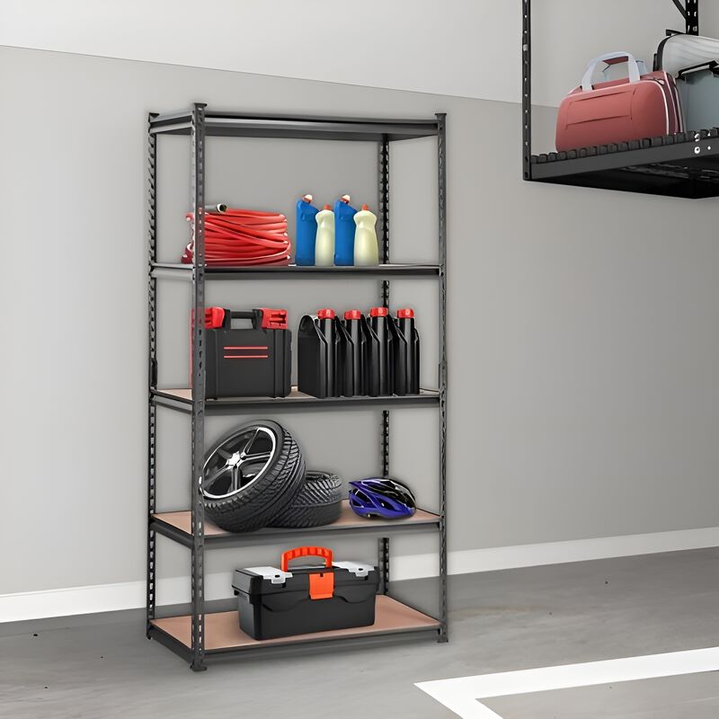 2000 Lbs 5 Tier Heavy Duty Garage Shelving 35 Inch Metal Utility Rack image number 1