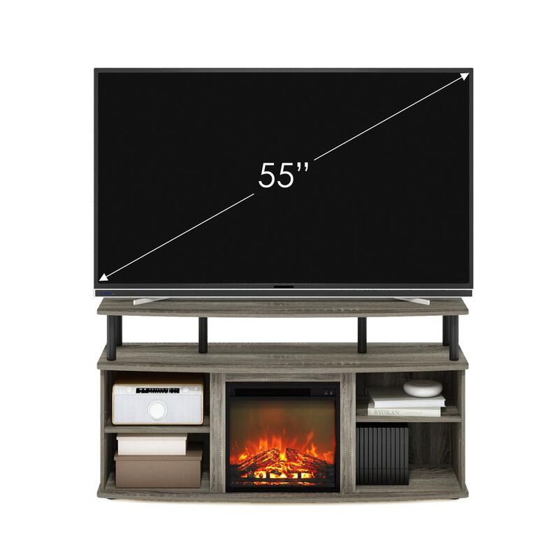 Open Shelving Storage Fireplace Entertainment Center for TV up to 55 Inch