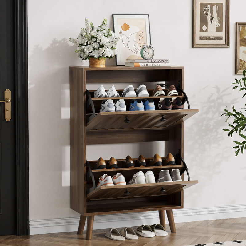 Pekvon Modern Flip Drawer Shoe Cabinet image number 3