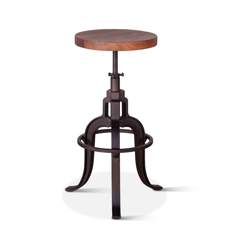 World Interiors Blayne Adjustable Height Stool in Walnut Finish image number 4