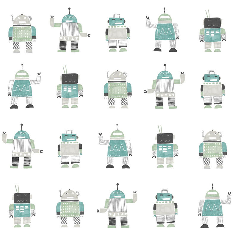 Callum Teal Robots Wallpaper image number 0