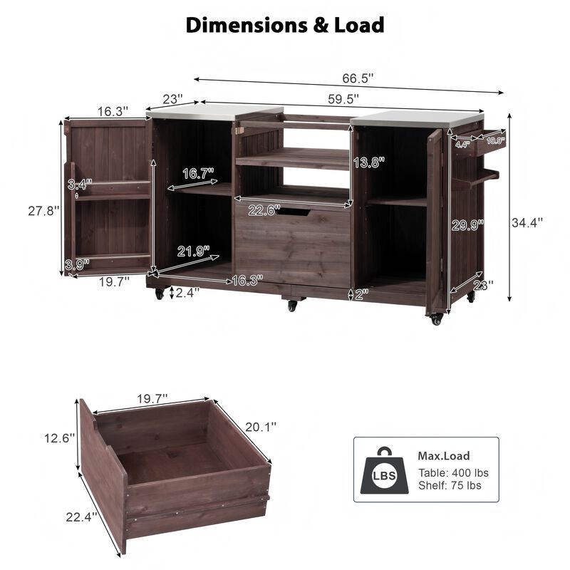 Merax Outdoor Kitchen Island for Big Green Egg Grills