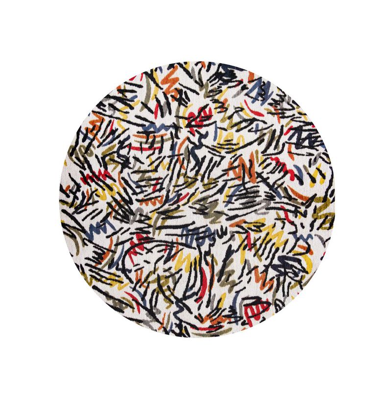 HomeRoots Round Abstract Non Skid Area Rug image number 0