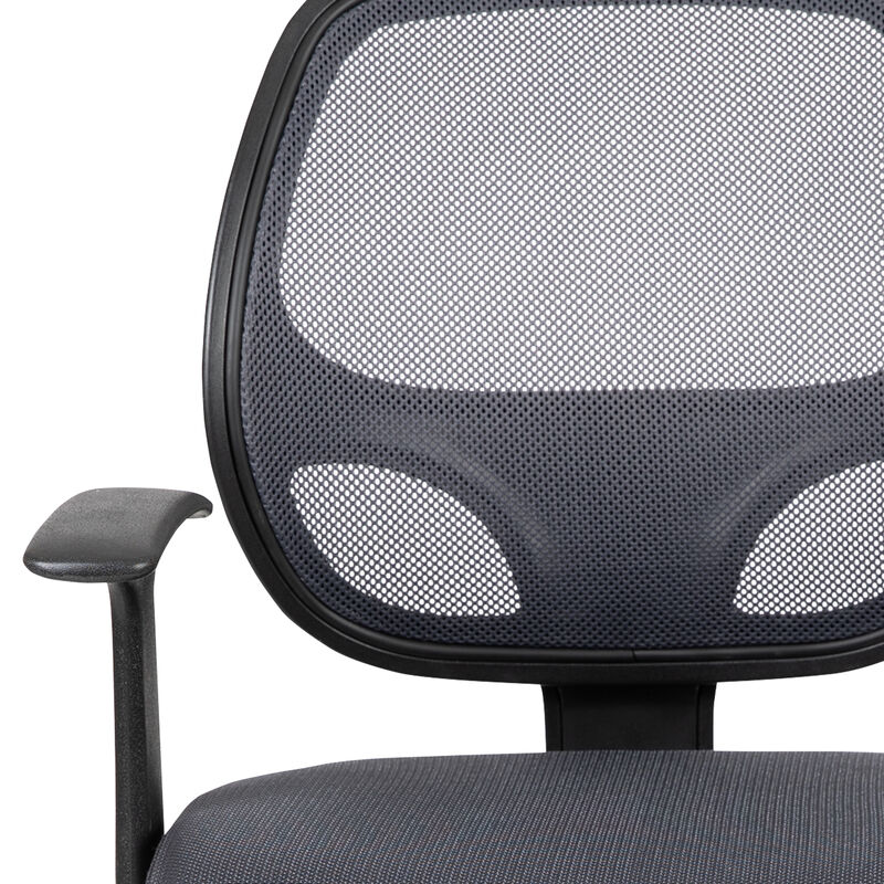 Flash Fundamentals Mid-Back Black Mesh Swivel Ergonomic Task Office Chair with Arms image number 8