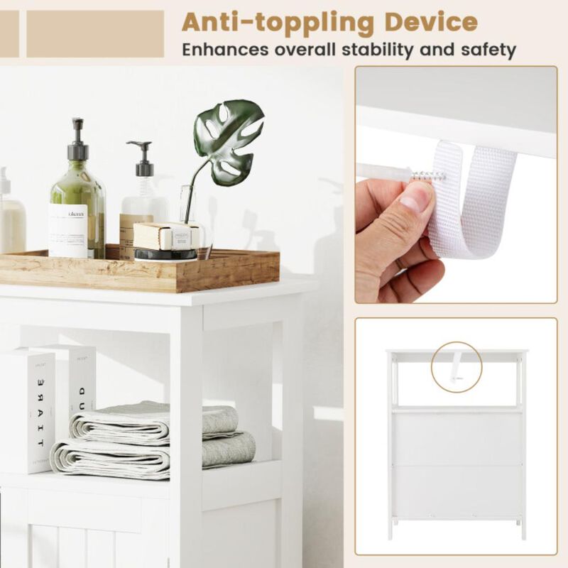 Hivvago Bathroom Floor Cabinet Freestanding Storage Organizer with Open Compartment