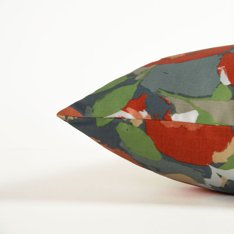 22"x22" Indoor/Outdoor Pillow, Botanical Terra Cotta and Green