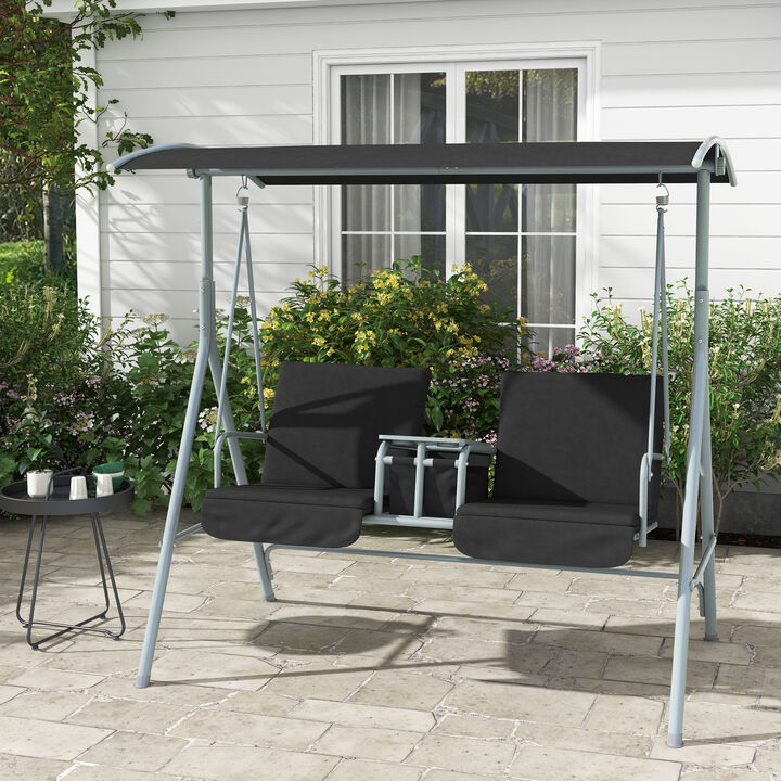 Hivvago Patio Swing Chair with Table for Backyard and Garden