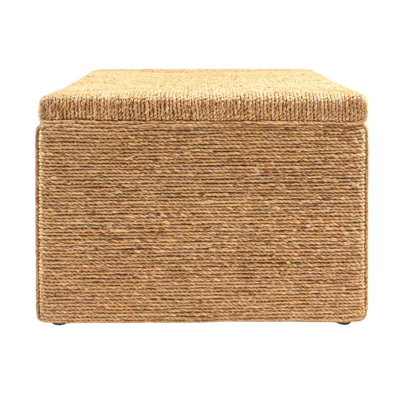 Woven Water Hyacinth & Acacia Wood Coffee Table image number 4