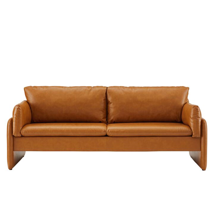 Indicate Vegan Leather Sofa Brown EEI-5151-TAN