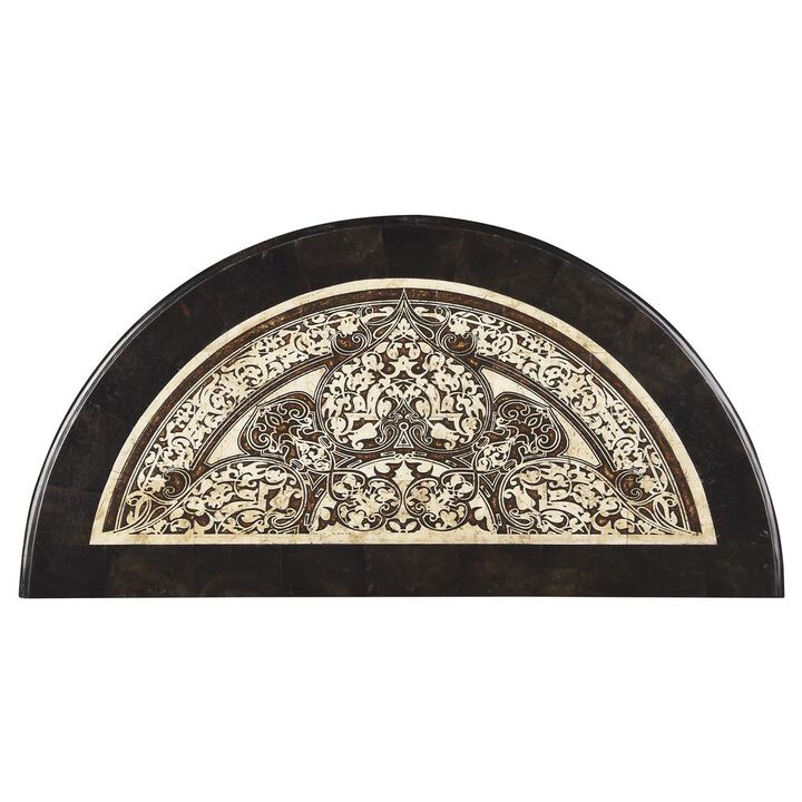 Butler Specialty Company Fabiola Fossil Stone Demilune Console Table, Multi-Color