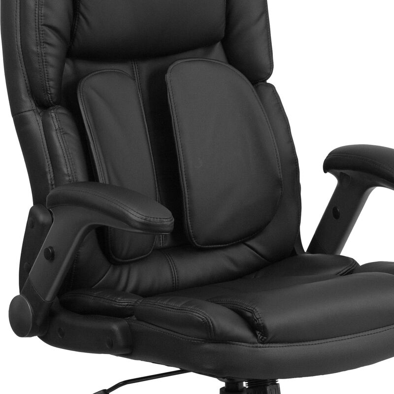 Flash Furniture Extreme Comfort High Back Black Executive Swivel Office Chair with Flip-Up Arms image number 9