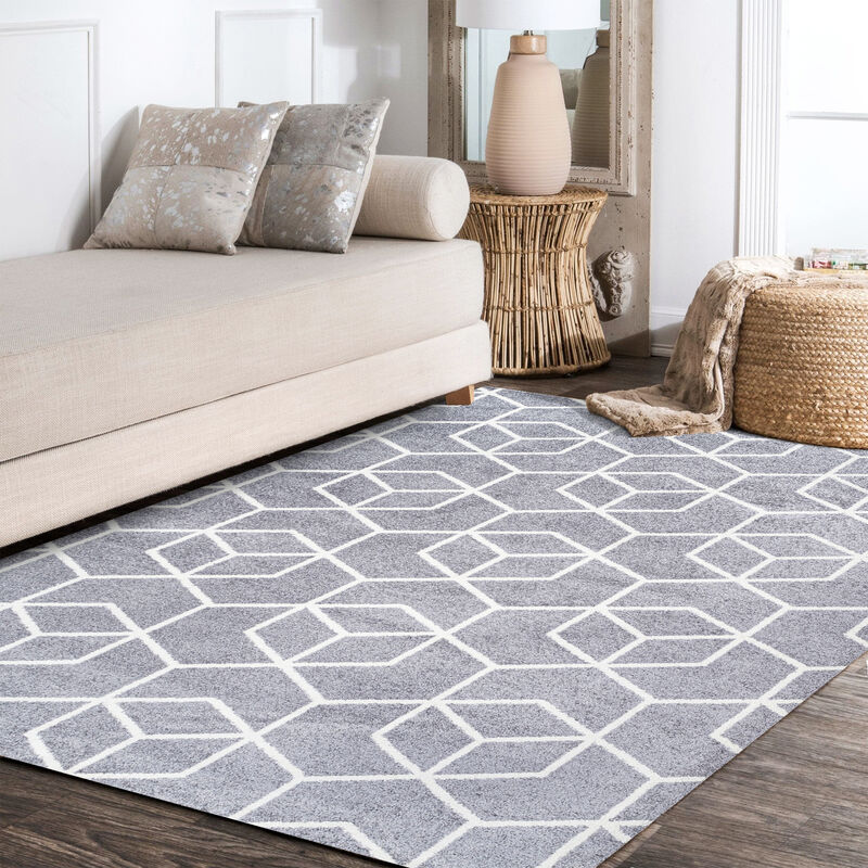 Tumbling Blocks Modern Geometric Area Rug