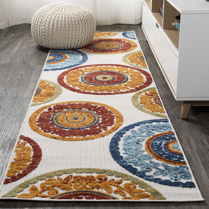 Circus Medallion High-Low Indoor/Outdoor Area Rug