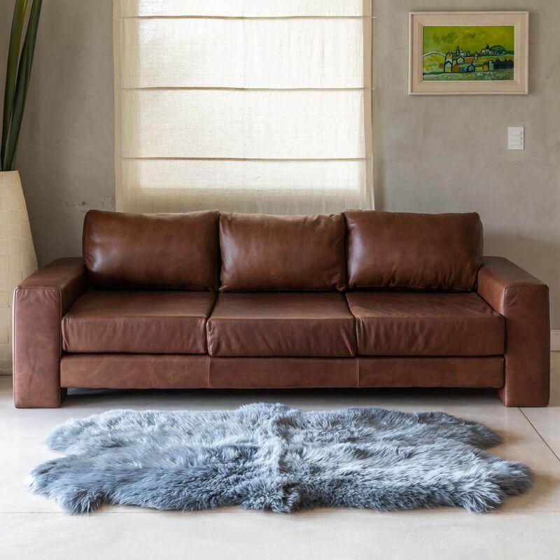 Genuine Sheepskin Rug "Quad" (3' 3'' x 5' 11'') &ndash; Soft & Fluffy Four Pelt Lambskin Rug - Made in Argentina
