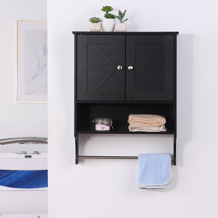 ELEMENT ACE Farmhouse Over-The-Toilet Storage Cabinet with Adjustable Shelves for Bathroom and Living Room Organization
