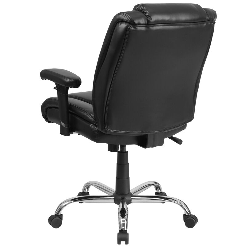 HERCULES Series Big & Tall 400 lb. Rated LeatherSoft Ergonomic Task Office Chair with Chrome Base and Adjustable Arms image number 5