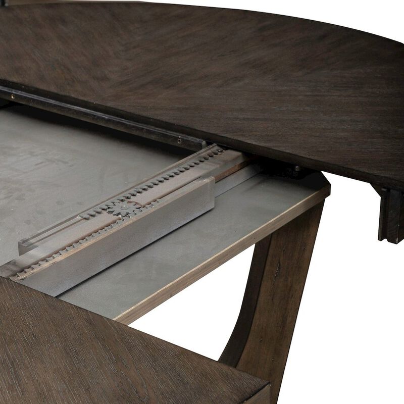 Liberty Furniture Cascade Pedestal Table for Dining Room with Removable Leaf - Satin Espresso Oak image number 6