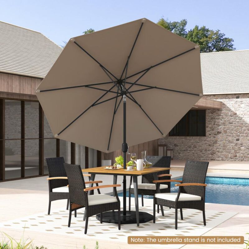 Hivvago Outdoor Market Patio Table Umbrella Push Button Tilt Crank Lift