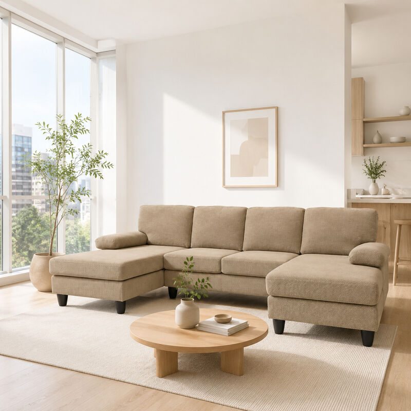 Kunfip upholstery U-Shaped Sofa image number 2
