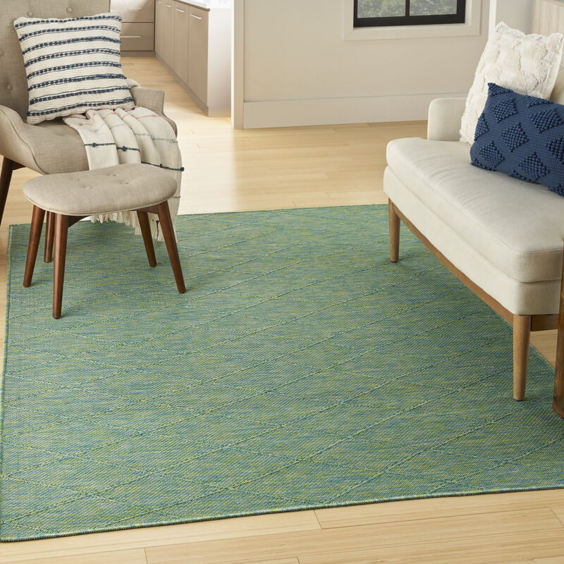 Washable Solutions WSL01 Blue/Green 4' x 6' Rug