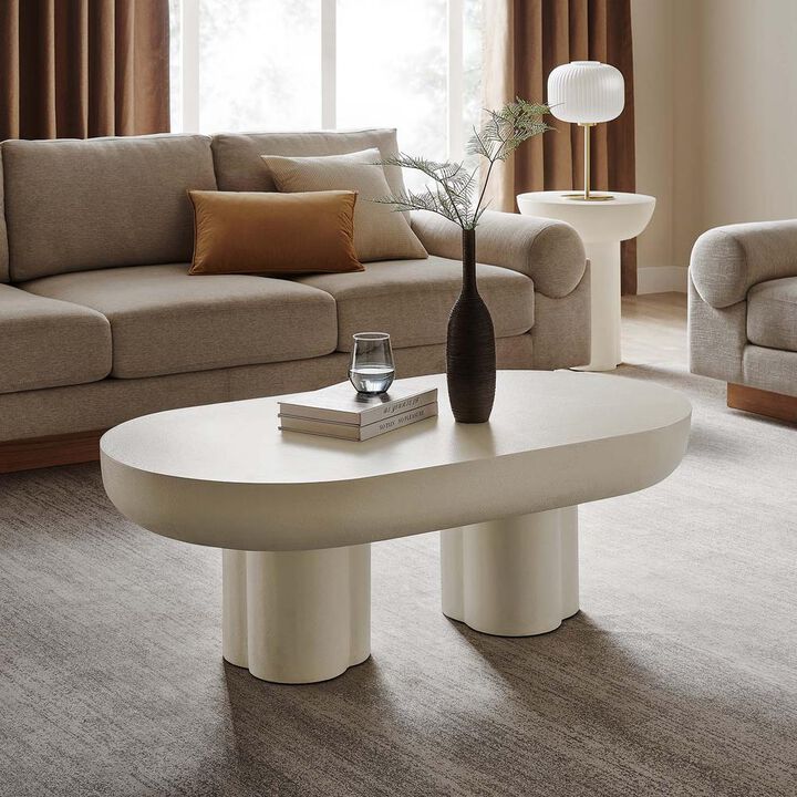 Modway Caspian Oval Concrete Coffee Table