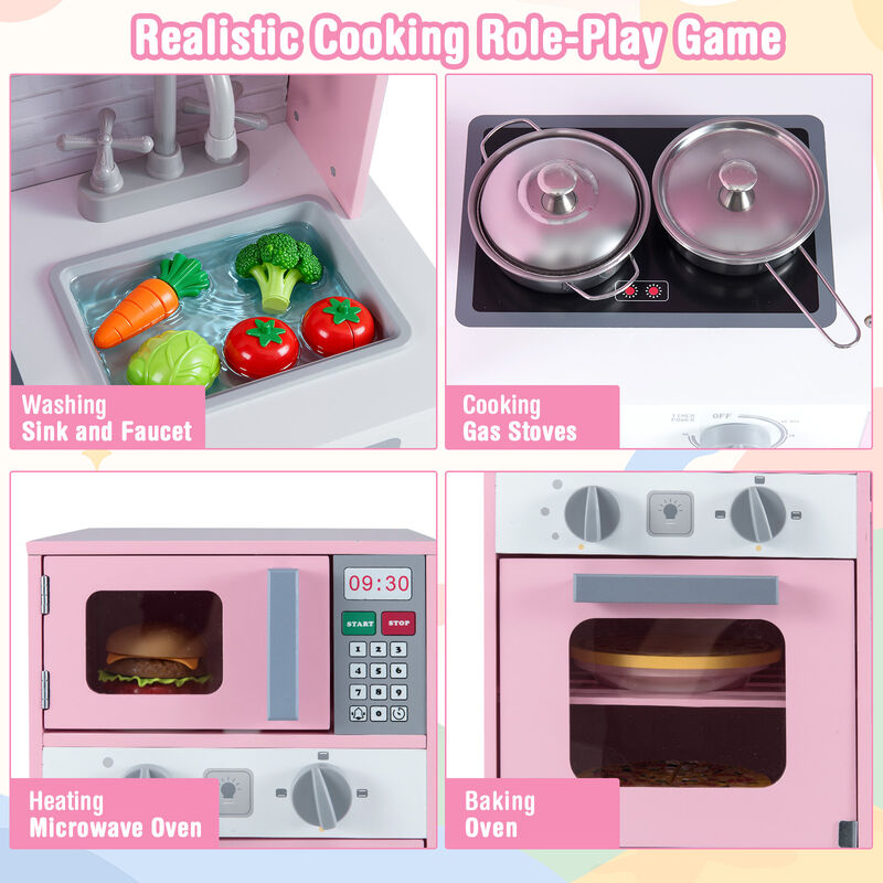 Pretend Play Kitchen Toy Set with Accessory Playset Real Lights & Sounds for Interactive Fun image number 5