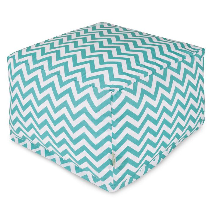 Majestic Home Goods Ottoman Pouf Chevron Teal