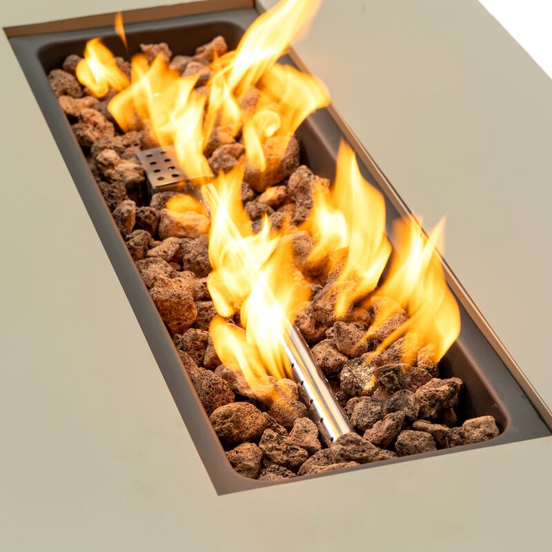 Mondawe 42 Inch 50,000 BTU Propane Fire Pit Table With Button Ignition & Knob Temperature Control