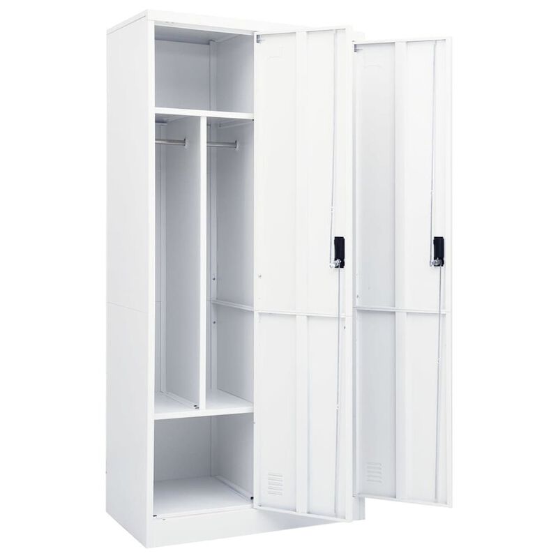 Wardrobe White Steel Large Wardrobe Rectangular Modern