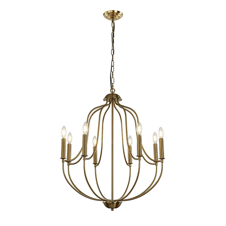 W26 in 8 Lights Modern Classic Candelabra Chandelier Farmhouse Glam Candle Pendant Light For Living Room Dining Room And Entryway