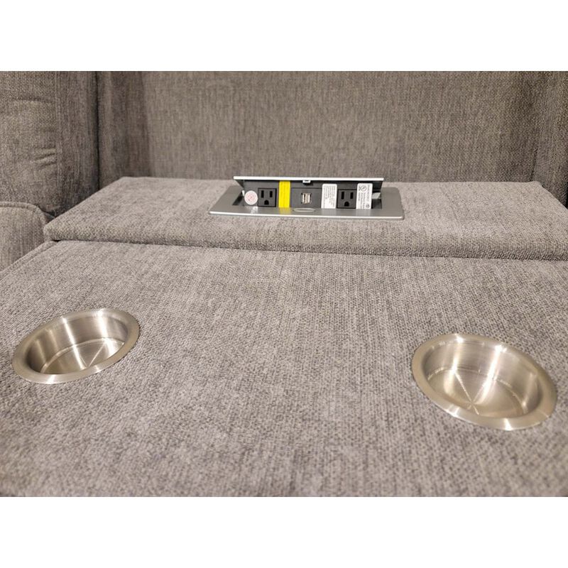 Lilola Home Anthony 114 Wide Light Gray Chenille Fabric Power Reclining Sectional