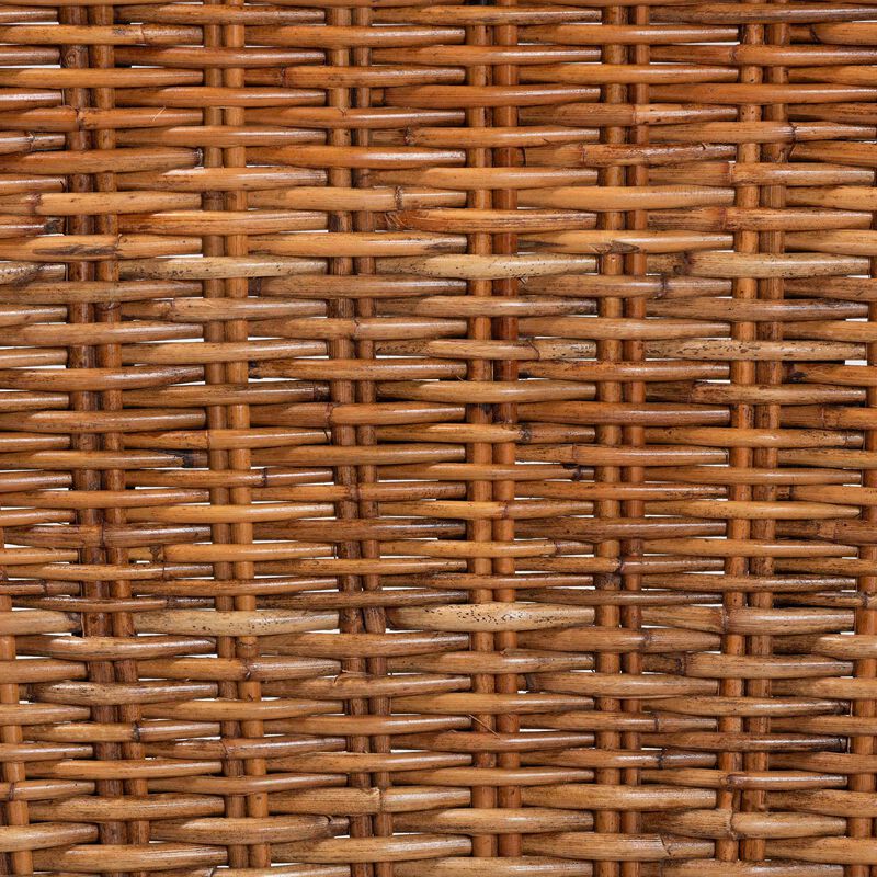 Baxton Studio Manrico Modern Bohemian Dark Brown Finished Wood and Natural Rattan 2-Piece Dining Chair Set