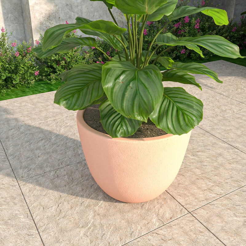 LeisureMod Dahlia Series Fiberstone ans MgO Clay 14" Planter