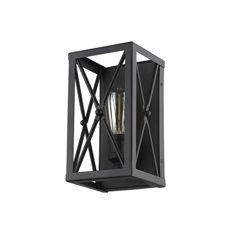 Hivvago Matte Black Metal Geometric Wall Light