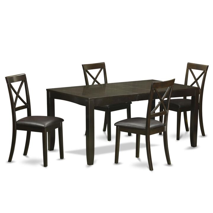 5 Pc Dining room set-Dining Table with Leaf and 4 Chairs for Dining room