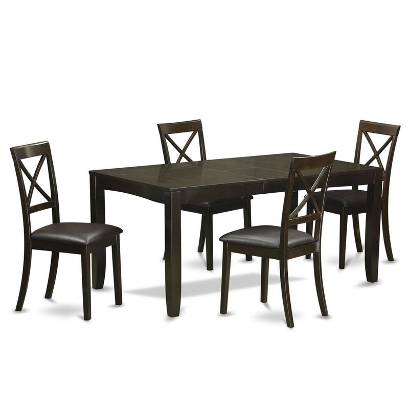 5 Pc Dining room set-Dining Table with Leaf and 4 Chairs for Dining room