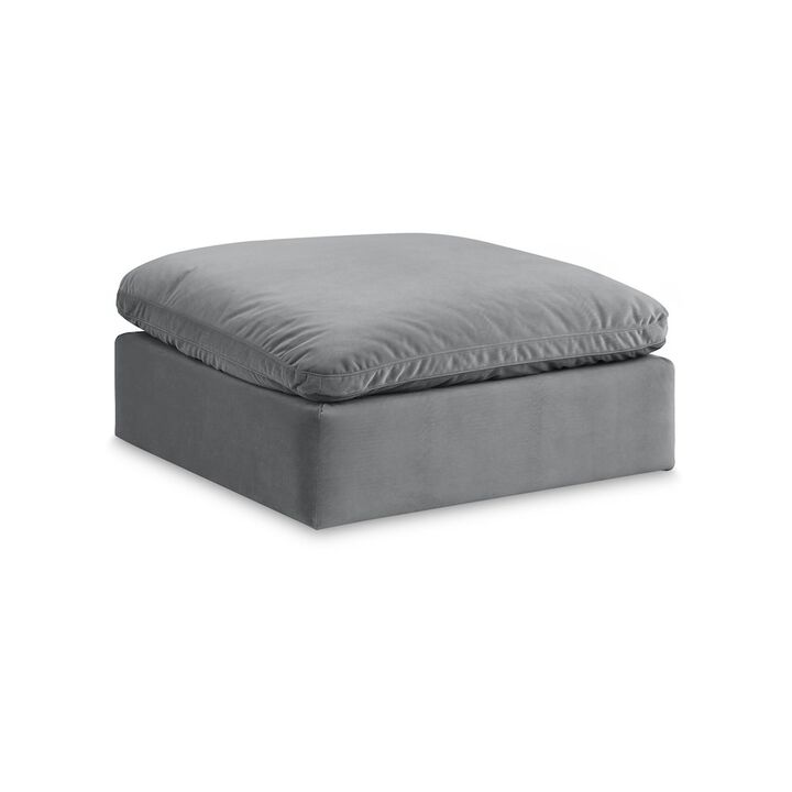 Meridian Furniture Comfy Grey Velvet Modular Ottoman