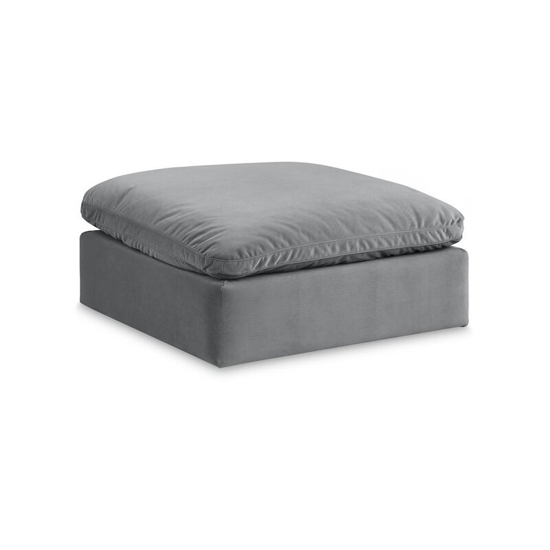 Meridian Furniture Comfy Grey Velvet Modular Ottoman