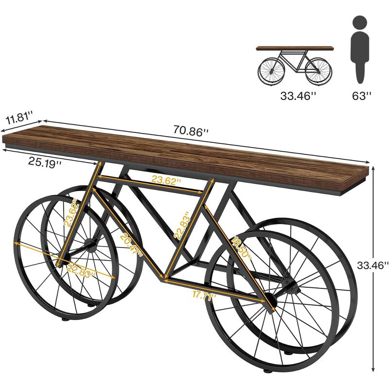 Tribesigns Industrial Wood Console Table image number 4