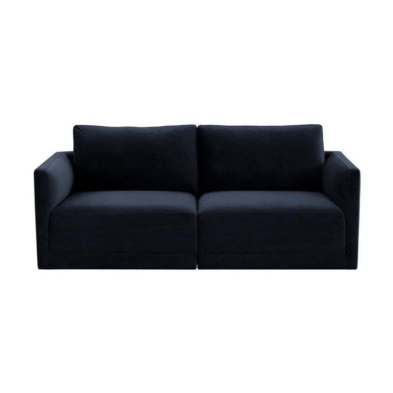 Willow 74" Navy Performance Velvet Modular Loveseat - TOV Furniture image number 3