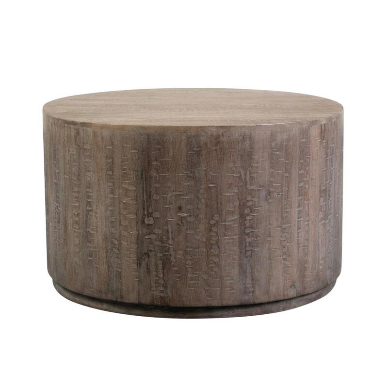 Starlight Canyon Home Mango Wood Round Coffee Table with Drum Base for Living Room image number 0