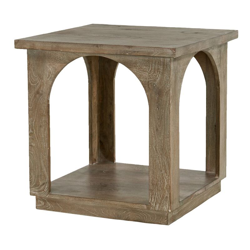 Alex Hamilton Archie Solid Wood End Table in North Creek Brown