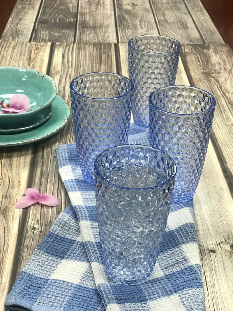 Acrylic Tall Highball Glass Set – Set of 4 Reusable Drinkware for Home, Bar, and Outdoor Use