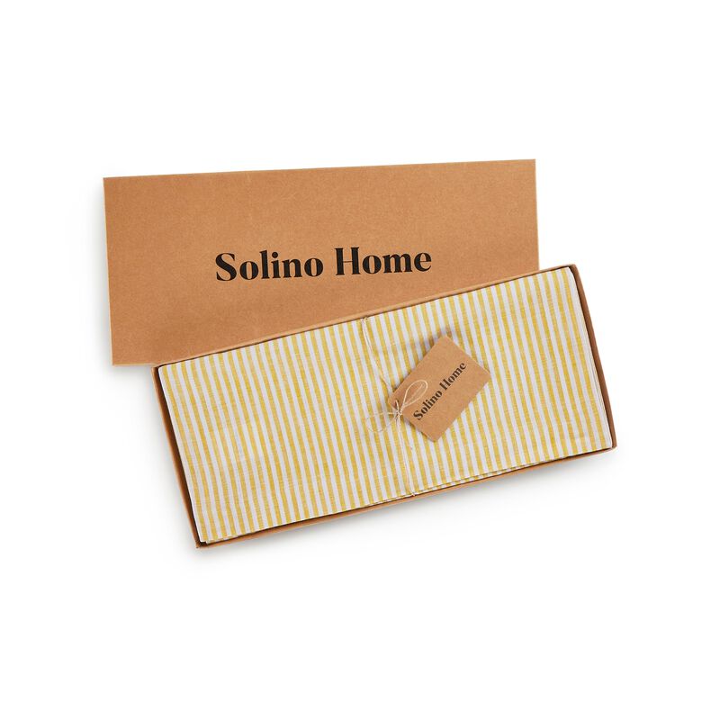 Christmas Linen Table Runner - Narrow Stripe, Solino Home