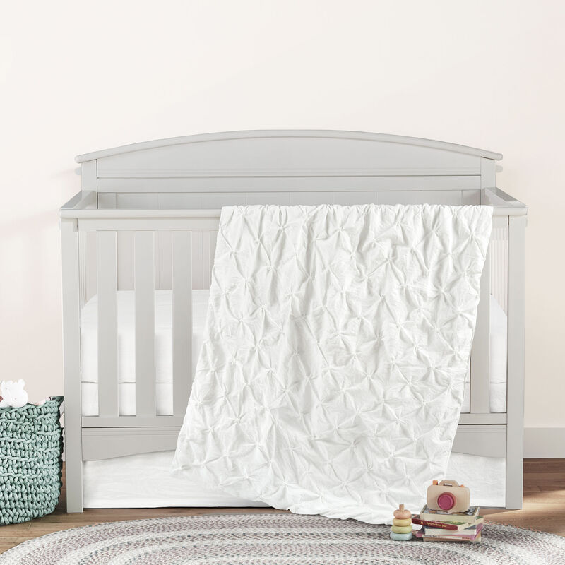 Ravello Pintuck Embellished Soft Baby/Toddler White 3Pc Bedding Set image number 2