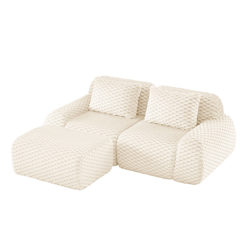 Merax Minimalist Modular Sectional Sofa with Flannelette Fabric & Ergonomic Seating image number 0