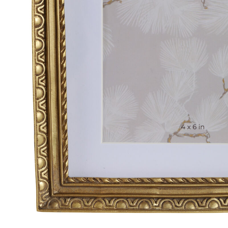 6x8 Photo Frame Matted To 4x6 Gilded Arch, Gold image number 4