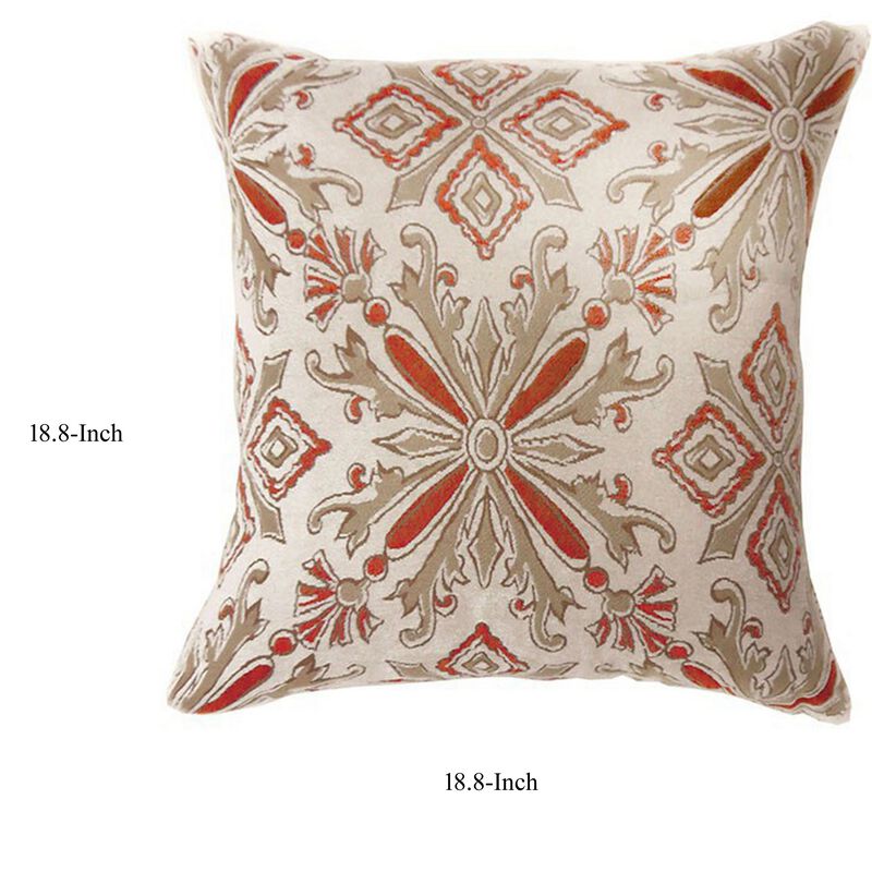 LELA Contemporary Big Pillow With fabric, Multicolor Finish, Set of 2-Benzara